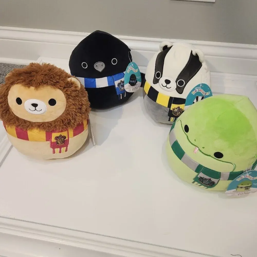 Harry Potter Official Squishmallow Set of Four (4) Gift Hogwarts Houses - 8 inch